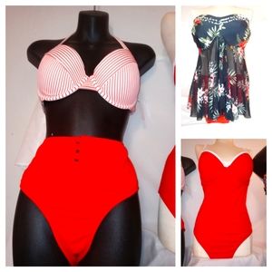 4 PC sexy red swimwear bundle